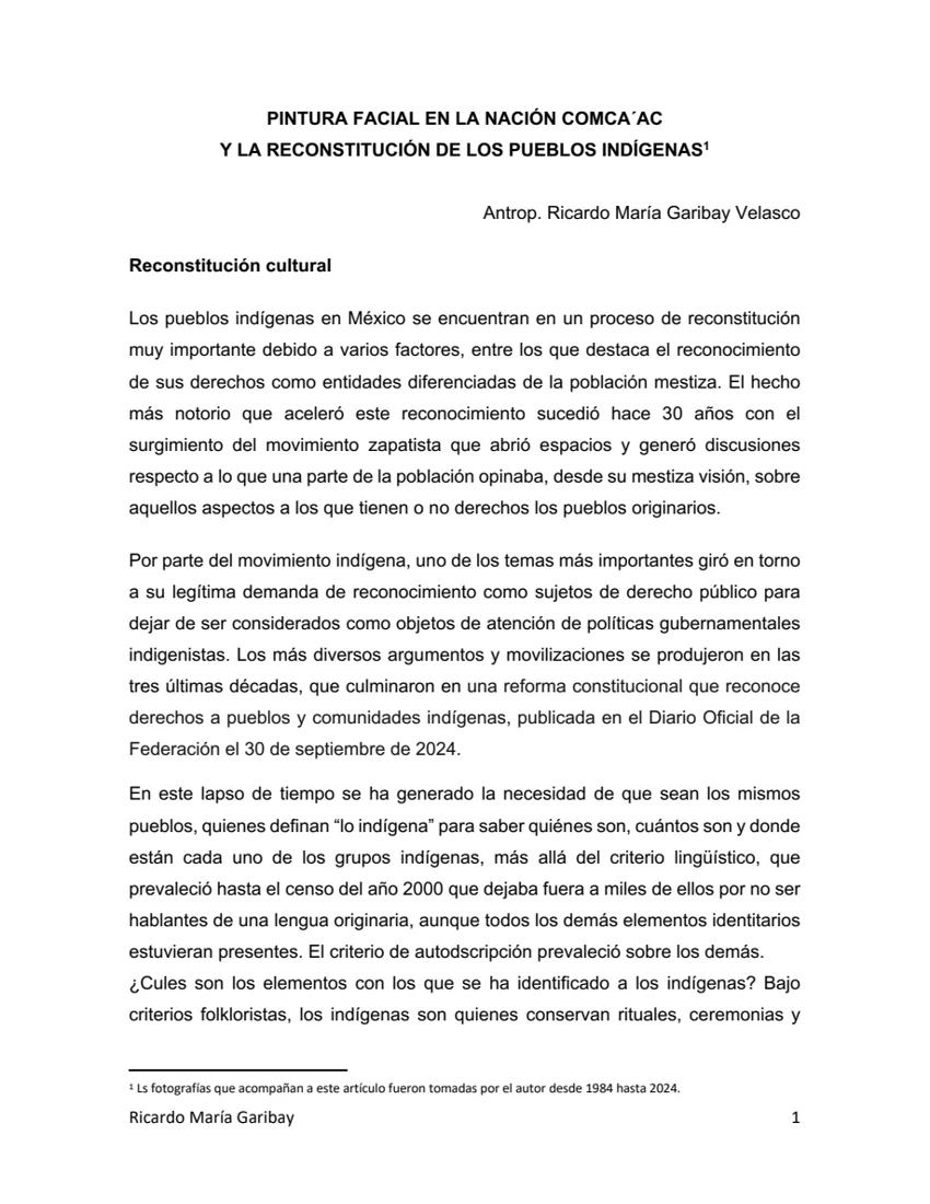 Vista previa de Pintura facial en la nación comcaac y la reconstitución de los pueblos indígenas