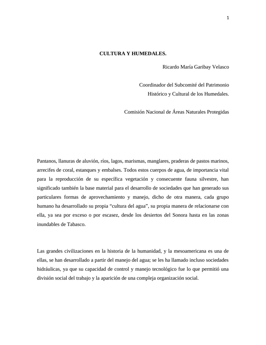 Vista previa de Cultura y humedales
